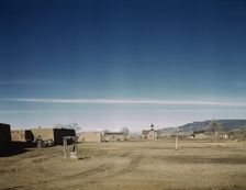 Plaza of Costilla, near the Colorado line, New Mexico, 1943. Creator: John Collier