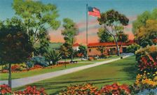 Plaza Where The First American Flag in California Was Raised in 1846. San Diego, California c194