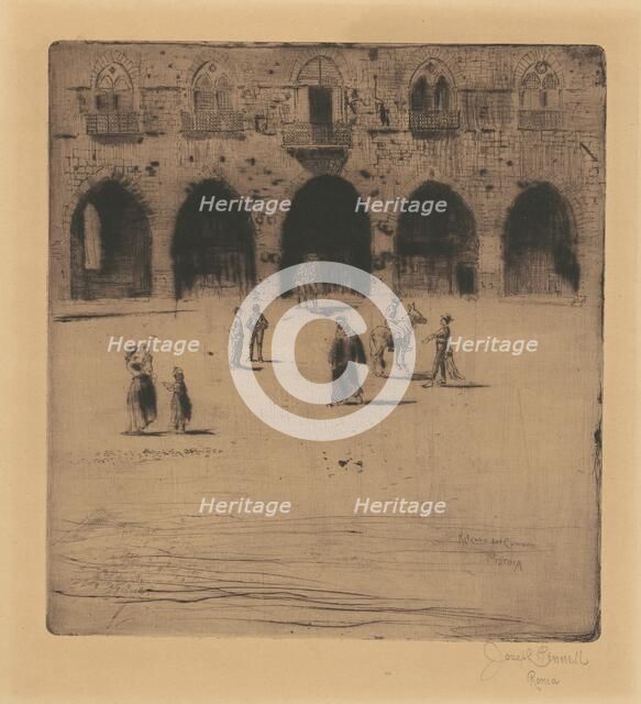 Plazza del Comune, Pistoia, 1883. Creator: Joseph Pennell.