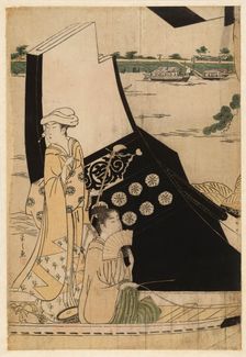 Pleasure Boat Yoshinomaru on the Sumida River, c1790. Creator: Hosoda Eishi
