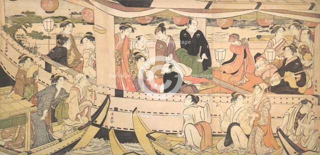 Pleasure Boat on the Sumida River, ca. 1788-90. Creator: Torii Kiyonaga.