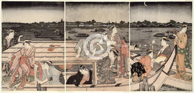 Pleasure-Boating on the Sumida River, Japan, 1788/90. Creator: Kitagawa Utamaro.
