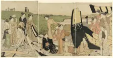 Pleasure Boats at a Landing, c. 1780/1801. Creator: Katsukawa Shuncho