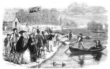 Pleasure-boats on the Ornamental Water in Regent's Park, 1861. Creator: Mason Jackson