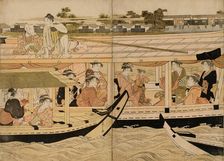 Pleasure Boats on the Sumida River, c. 1792. Creator: Hosoda Eishi