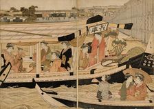 Pleasure Boats on the Sumida River, c. 1792. Creator: Hosoda Eishi