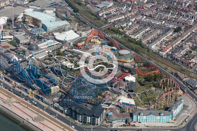 Pleasure Beach amusement park, Blackpool, 2021. Creator: Damian Grady.