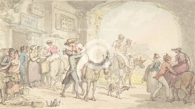 Pleasure of a Poste aux Anes, from Sentimental Travels, ca. 1821. Creator: Thomas Rowlandson.