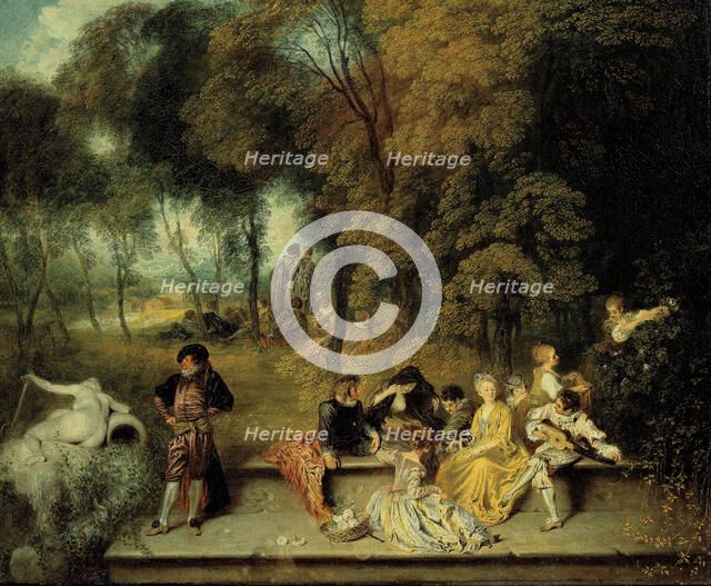 Pleasures of Love, ca. 1718-1719. Artist: Watteau, Jean Antoine (1684-1721)