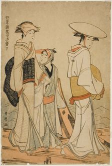 Pleasures of the Four Seasons: Colors and Scents of Flowers, left (Shiki no asobi hana..., c. 1783. Creator: Kitagawa Utamaro