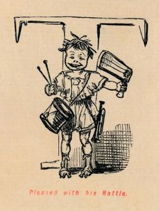 Pleased with his Rattle 1852. Artist: John Leech