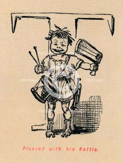 'Pleased with his Rattle', 1852. Artist: John Leech.