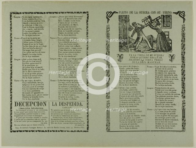 Pleito de la suegra con su yerno (Fight of the Mother-in-Law With Her Son-in-Law), n.d. Creator: Manuel Manilla.