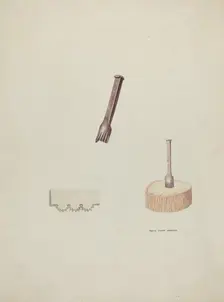 Plinker and Wood Block, 1935/1942. Creator: Oscar Bluhme