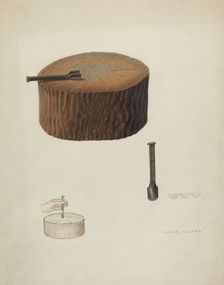 Plinker and Wood Block, 1935/1942. Creator: Oscar Bluhme