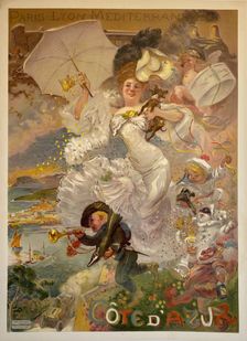 PLM - Côte d'Azur, 1898. Creator: Willette, Adolphe (1857-1926)