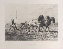 Plowing, 1864. Creator: Charles Emile Jacque
