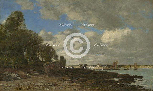 Plougastel, The Ferry Crossing, 1873. Creator: Eugene Louis Boudin.