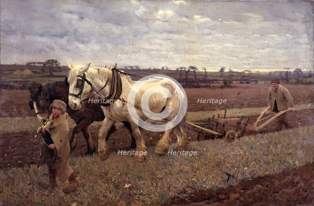 Ploughing, 1889. Creator: George Clausen.