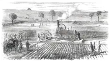 Ploughing by Steam - Trial at Grimsthorpe, by Lord Willoughby d'Eresby, 1850. Creator: Unknown