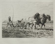 Ploughing. Creator: Charles-Émile Jacque (French, 1813-1894)
