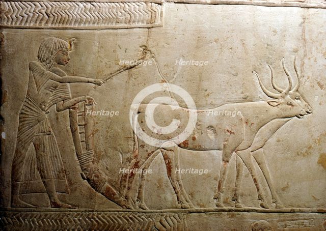 Ploughing from an Egyptian Stele, 18th Dynasty, 1332BC-1323 BC. Artist: Unknown.
