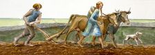 Ploughing, Iron Age, (c1990-2010). Artist: Ivan Lapper