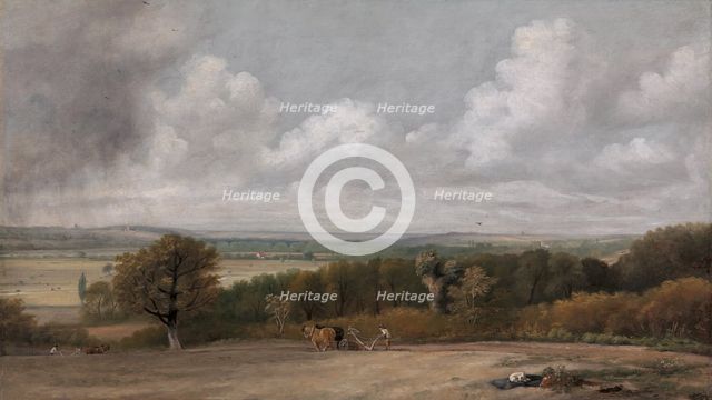 Ploughing Scene in Suffolk, 1824 to 1825. Creator: John Constable.