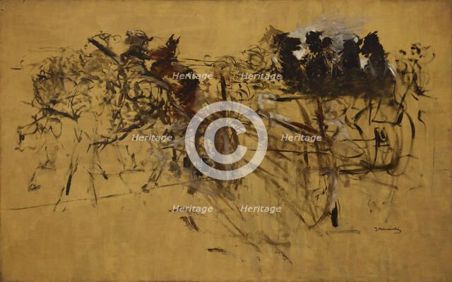 Ploughing (Sketch), between 1883-1887. Creator: Jacek Malczewski.