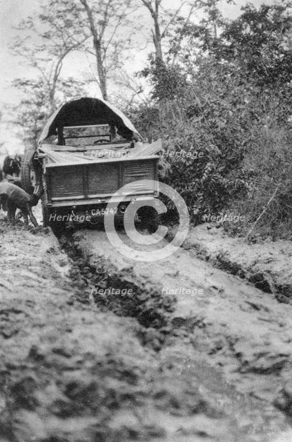 Ploughing through mud, Bulawayo to Dett, Southern Rhodesia, c1924-c1925 (1927).  Artist: Thomas A Glover
