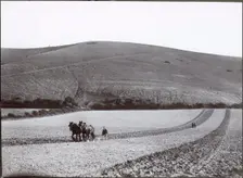 Ploughing under the shadow of the Dyke, 1930s. Creator: J Dixon Scott