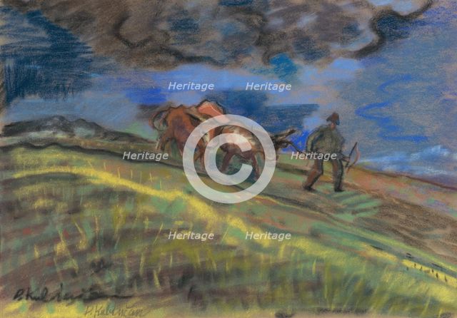 Ploughman, 1930-1935. Creator: Arnold Peter Weisz-Kubincan.