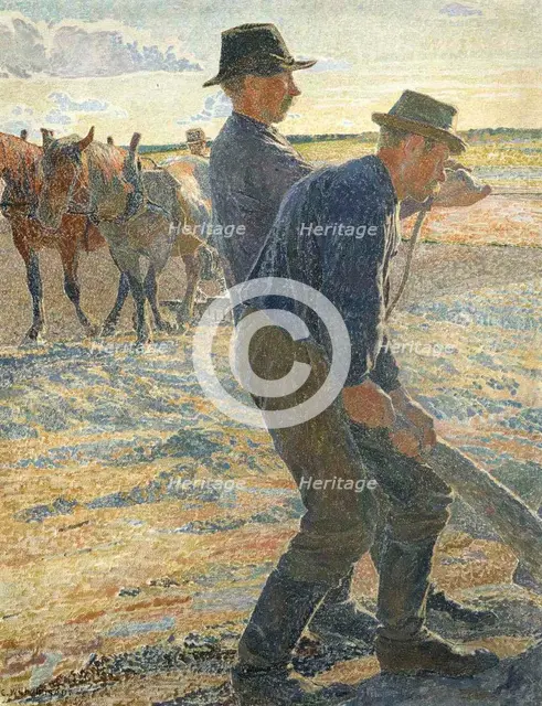 Ploughmen, 1907. Creator: Carl Wilhelmson.