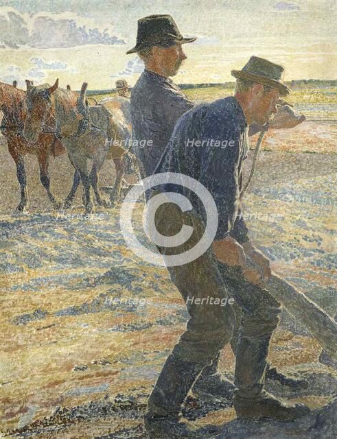 Ploughmen, 1907. Creator: Carl Wilhelmson.