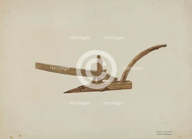 Plow, c. 1940. Creator: Edith Towner.