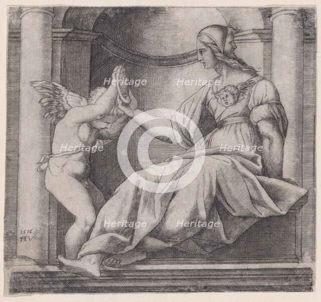 Prudence, dated 1516. Creator: Agostino Veneziano.