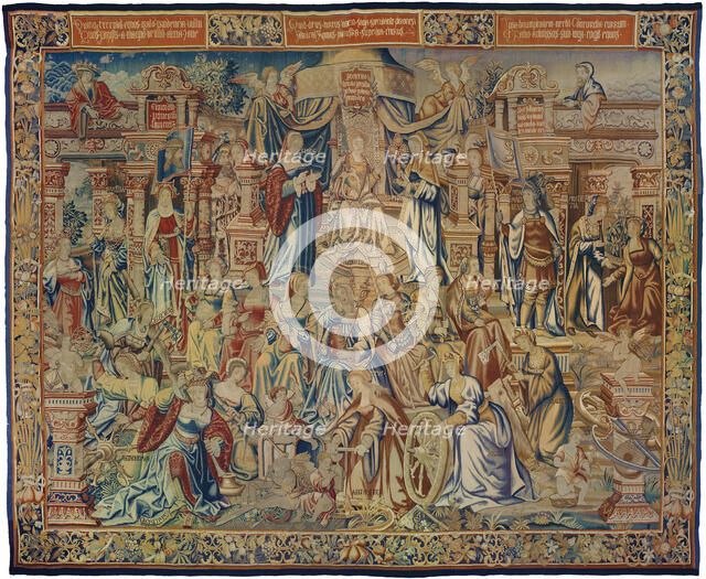 Prudentia (Prudence), from Los Honores, Flanders, 1525/32. Creators: Unknown, Pieter van Aelst.