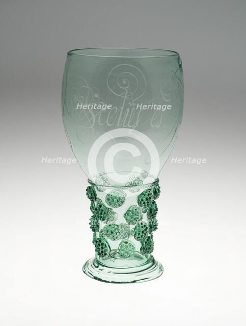Prunted Beaker (Roemer), Netherlands, c. 1640. Creator: Unknown.