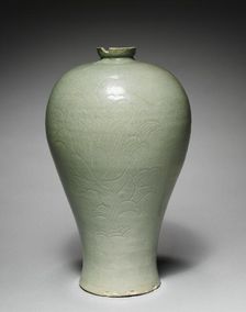 Prunus Vase with Incised Peony Design, 1100s-1200s. Creator: Unknown