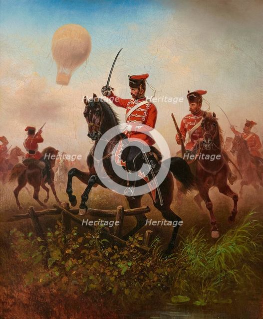 Prussian Cuirassiers and Hussars in the Franco-German War, 1871.