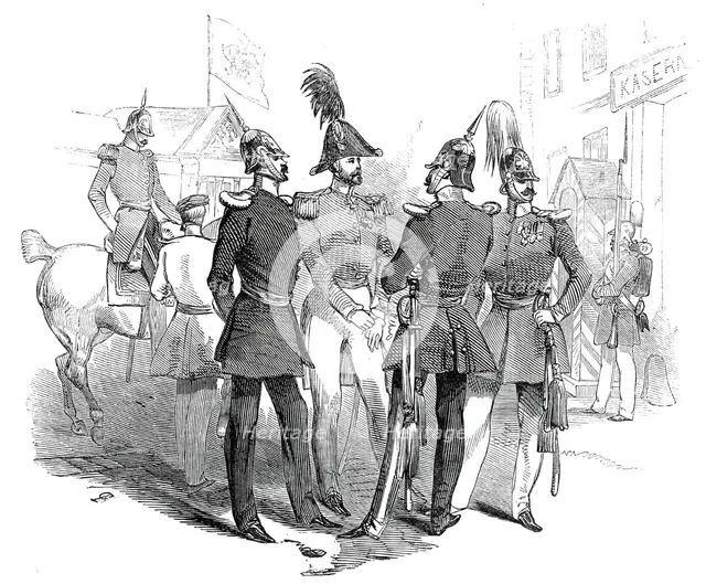 Prussian officers - Place d'Armes, Cologne, 1845. Creator: Unknown.