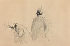 Prussian Soldier and Civilians, c. 1919. Creator: Jean Louis Forain