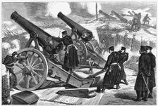 Prussian siege guns at the siege of Paris, Franco-Prussian War, 1871