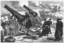 Prussian siege guns at the siege of Paris, Franco-Prussian War, 1871
