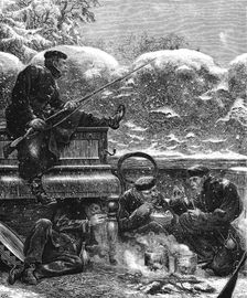 Prussian troops at the siege of Paris, Franco-Prussian War, December 1870