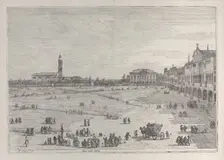 Prà della Valle: the right half of the square of Prà della Valle in Padua, with the Col..., 1735-46. Creator: Canaletto