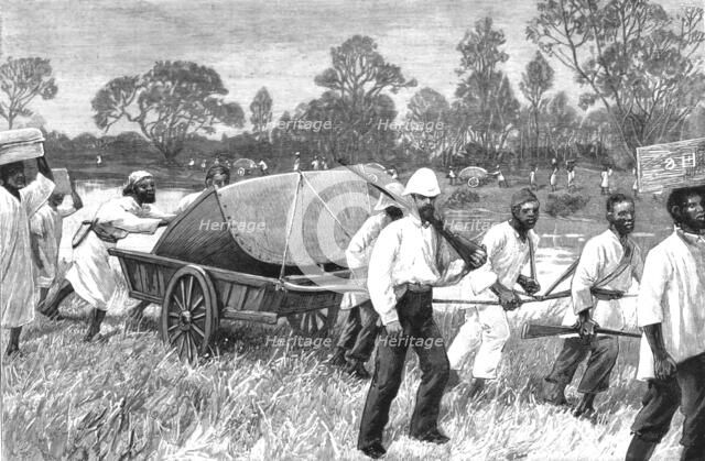 ''Practical Civilising Work in Central Africa; The Lifeboat on its way from Zanzibar to Ujiji', 1890 Creator: Unknown.