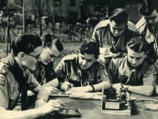 Practice in Morse Signalling 1944. Creator: Unknown
