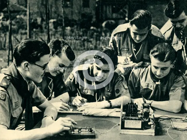 'Practice in Morse Signalling', 1944. Creator: Unknown.