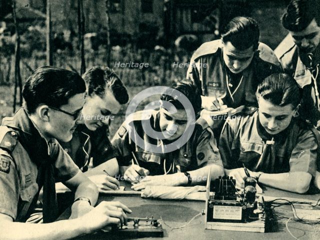 'Practice in Morse Signalling', 1944. Creator: Unknown.